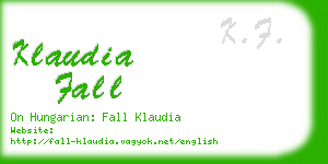 klaudia fall business card